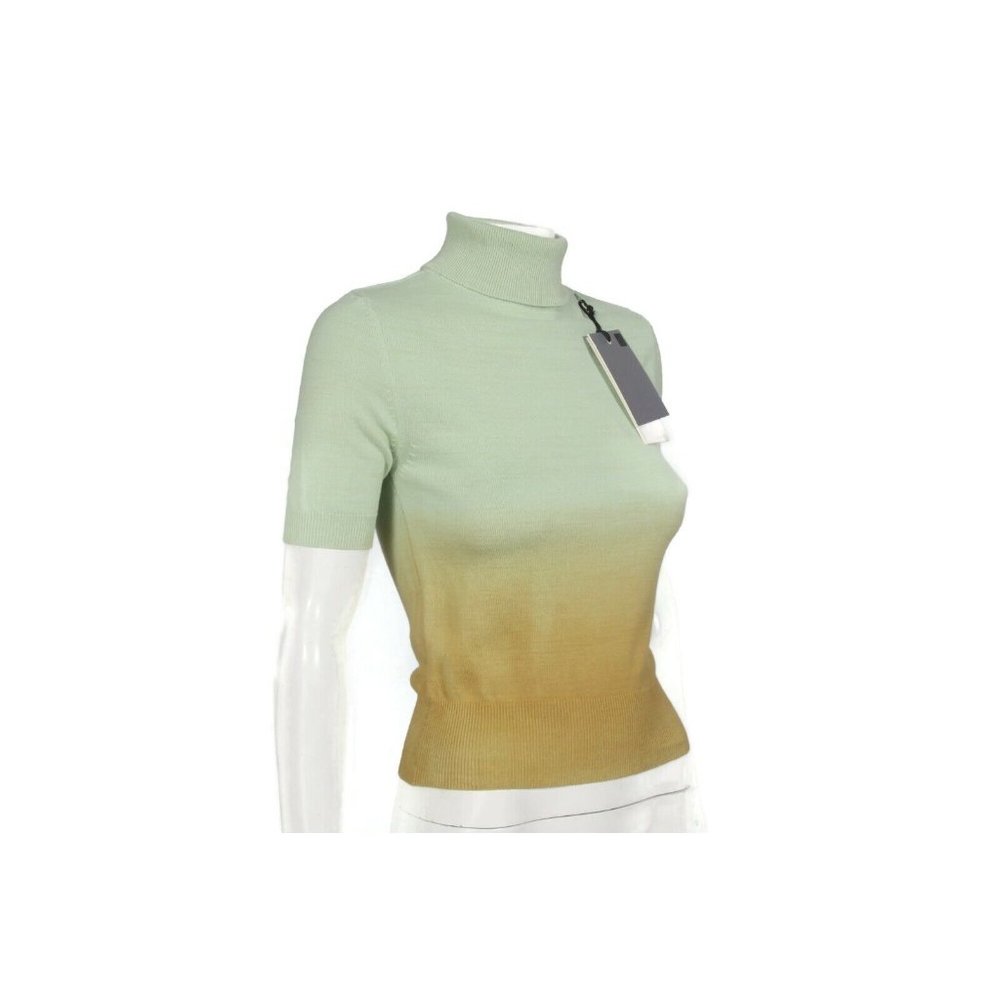 New ANDERSSON BELL Erin Piece Dyed Green Short Sleeve Sweater Womens XS NWT /034 - Picture 4 of 5